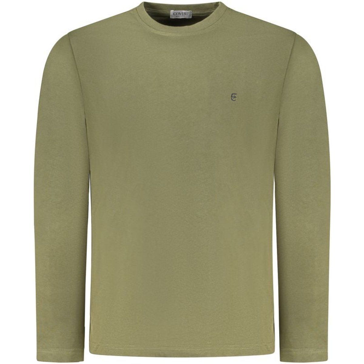 Olivgrünes Baumwoll-Langarmshirt