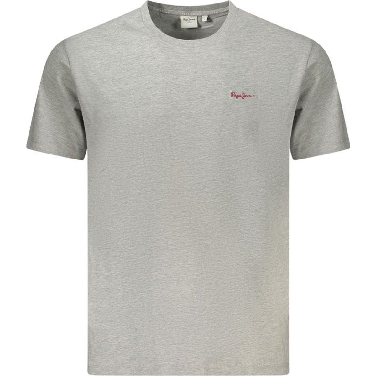 Herrenmeliertes graues T-Shirt mit Rundhalsausschnitt