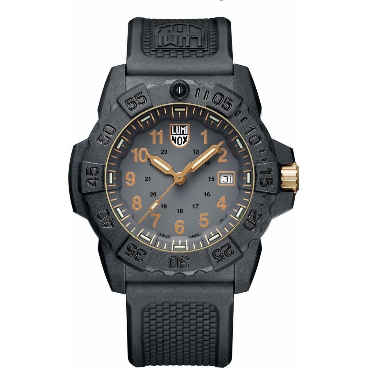 Herren Schwarze Carbon Quarz Uhr