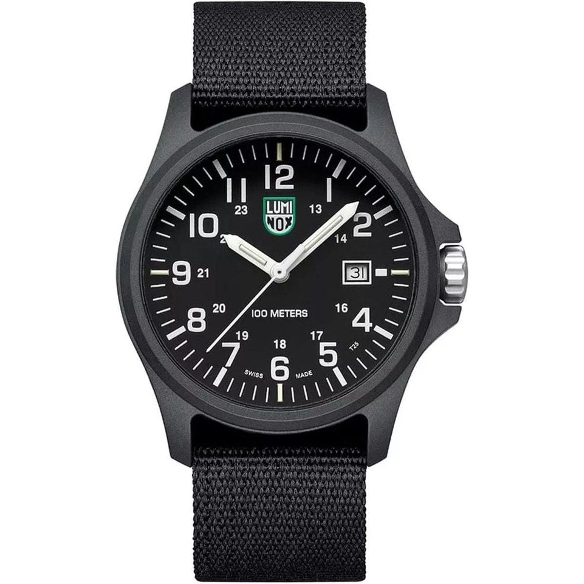 Schwarze Nylon Sportuhr