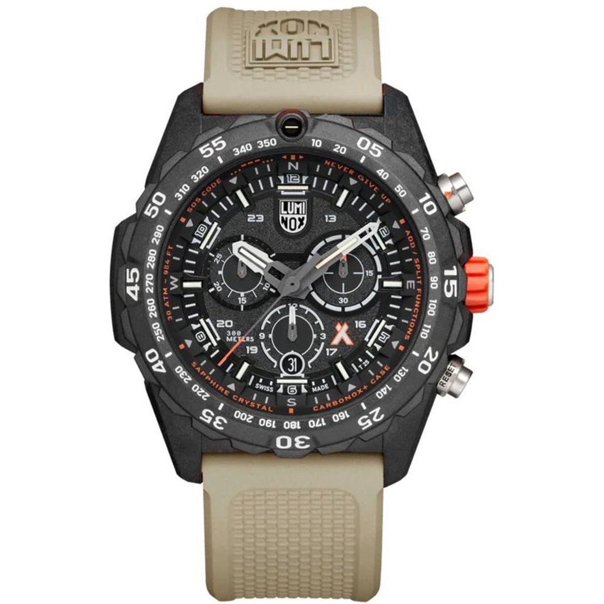 Herren-Chronograph Uhr mit beigem Armband