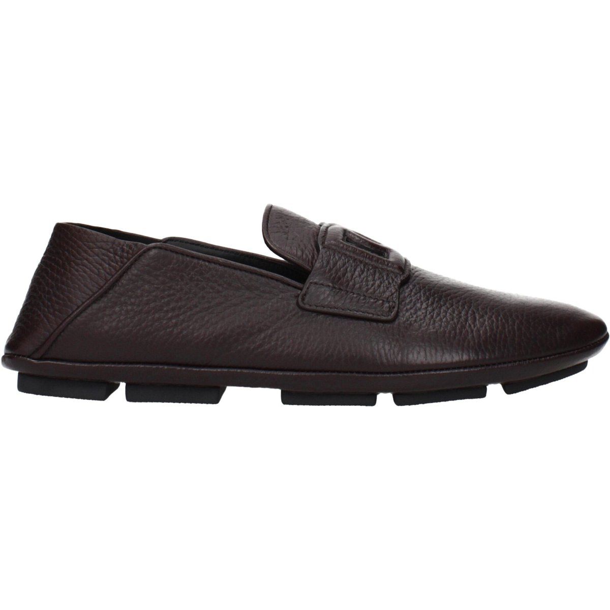 Brauner Lederloafer mit Logo-Detail