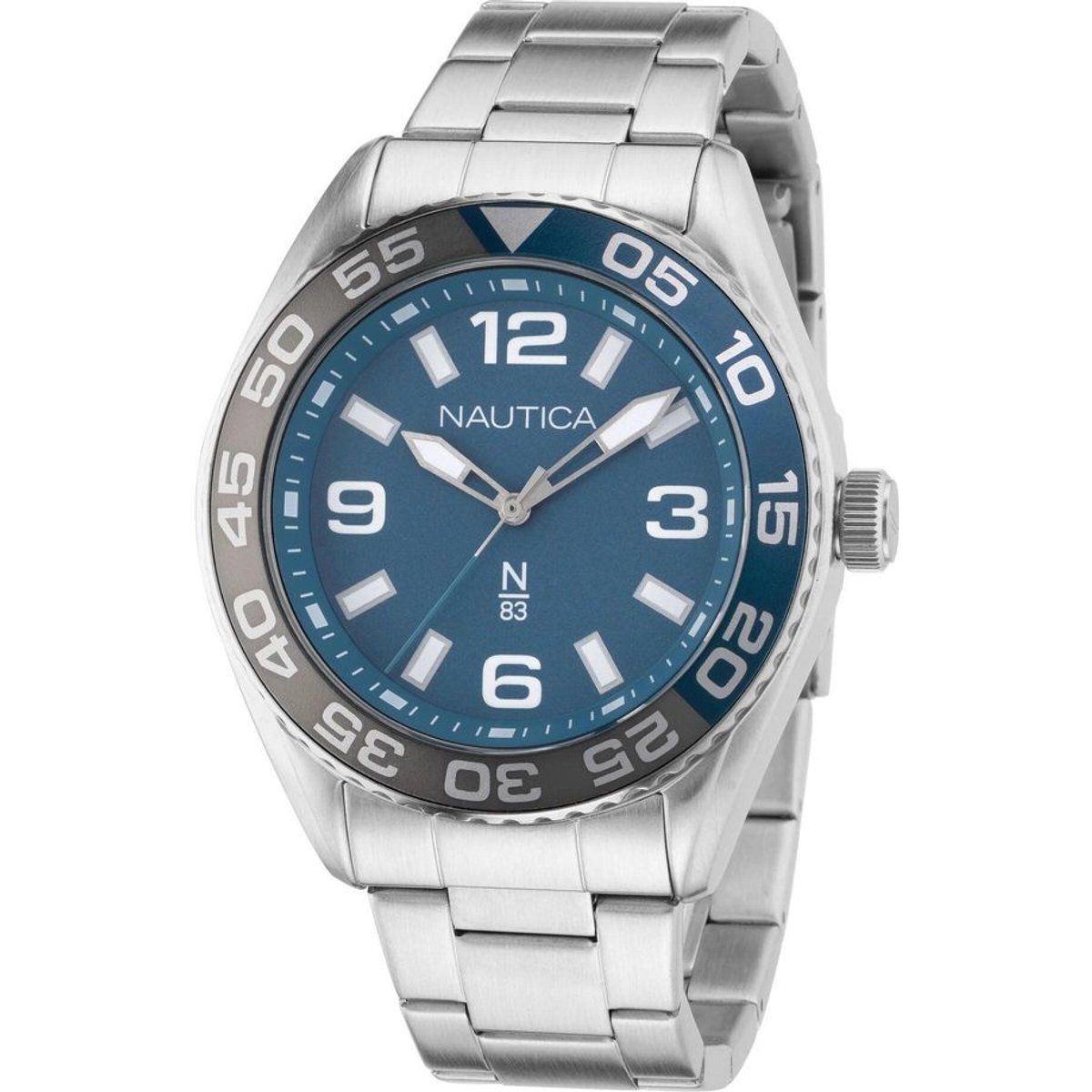 Blaue Zifferblatt-Edelstahl-Uhr