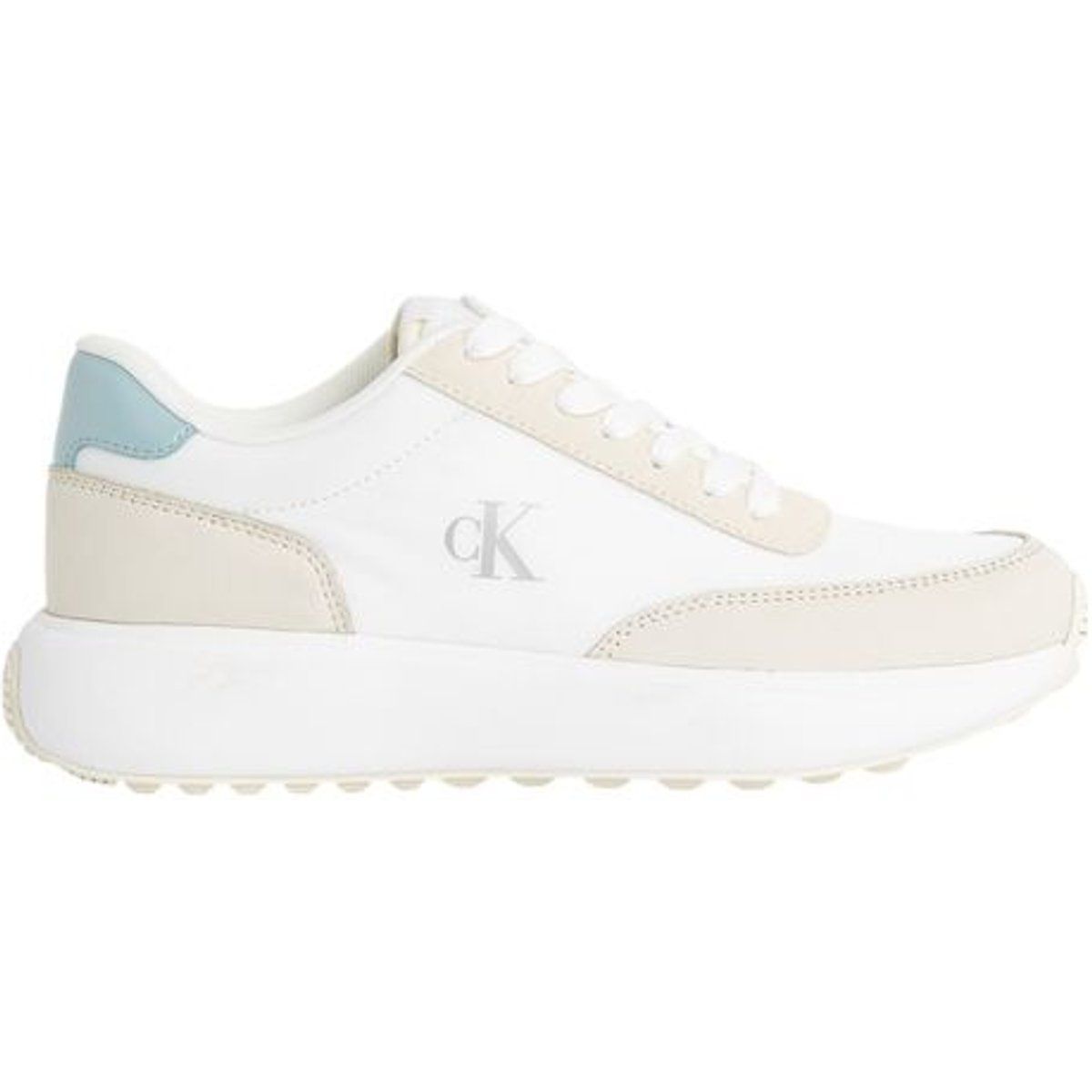 Beige Leder Athleisure Laufschuhe