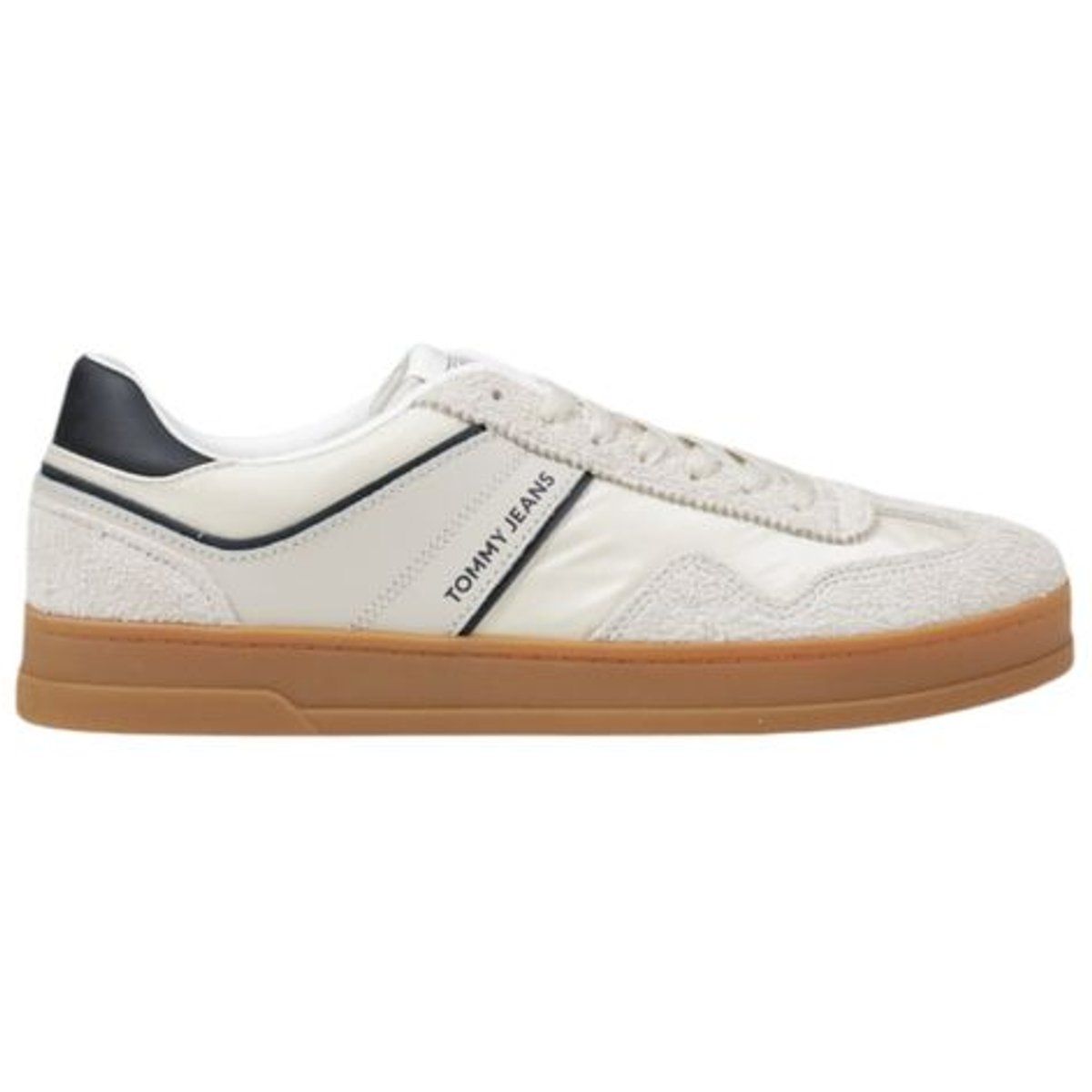 Creme Leder Retro Low-Top Sneaker