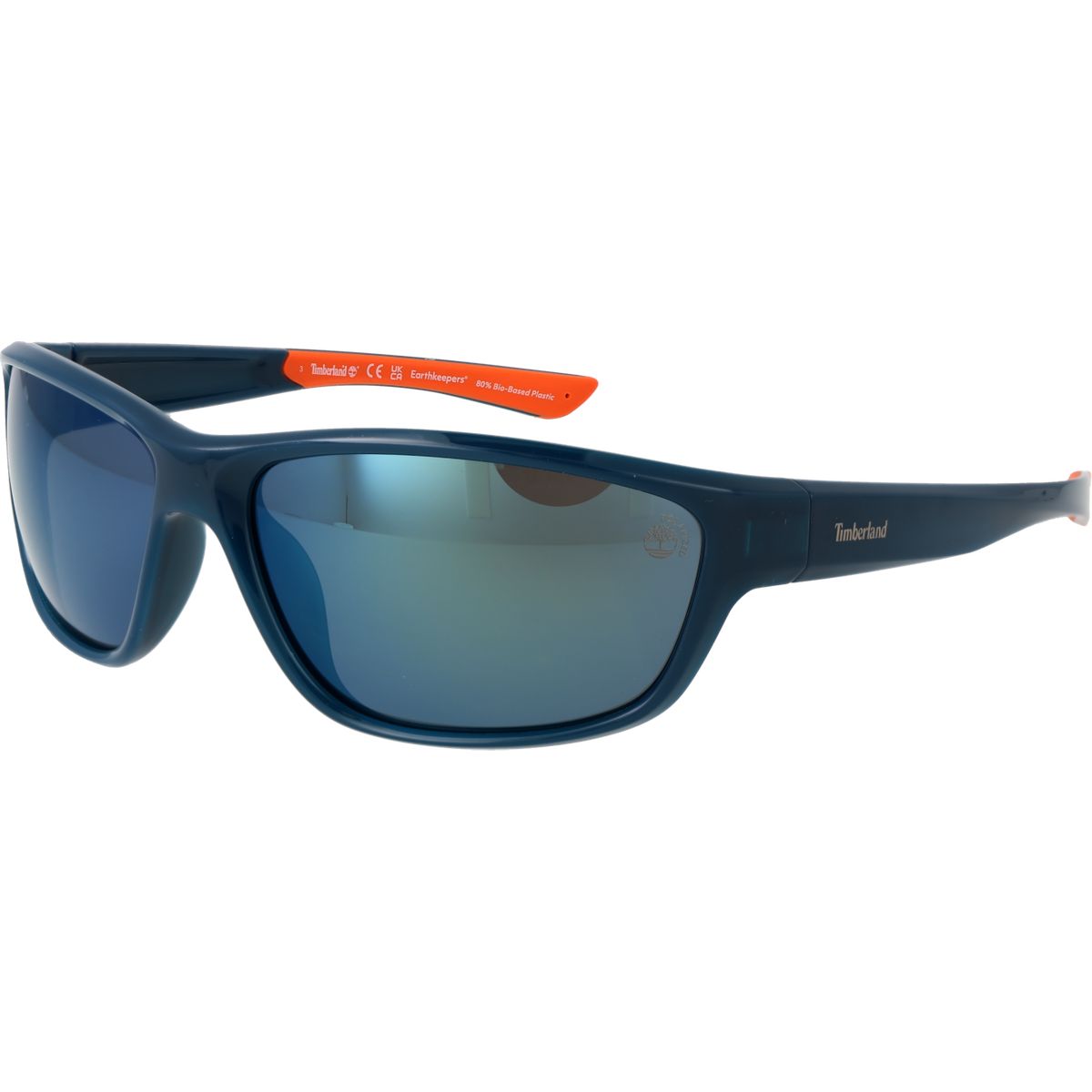 Blaue rechteckige Vollrand Sonnenbrille