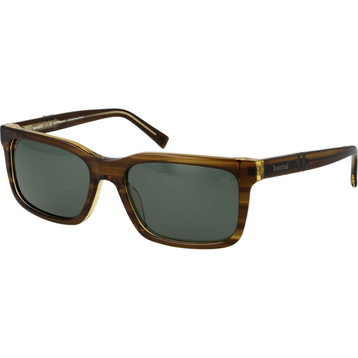 Braune Rechteckige Vollrand-Sonnenbrille
