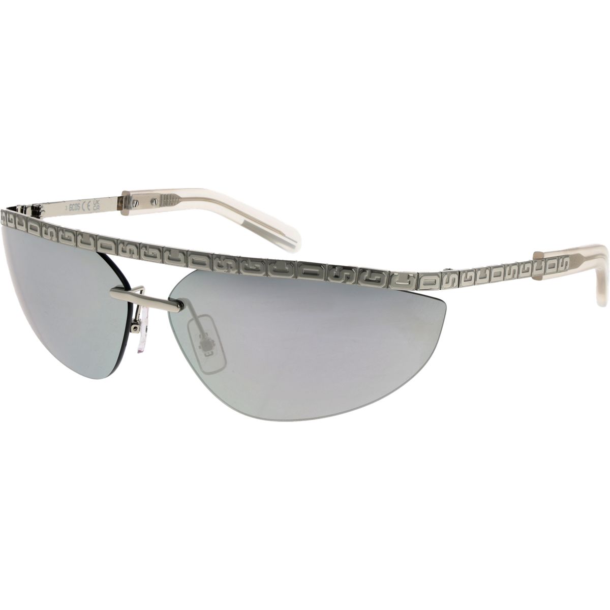 Randlose Schild-Sonnenbrille mit Musterdetails