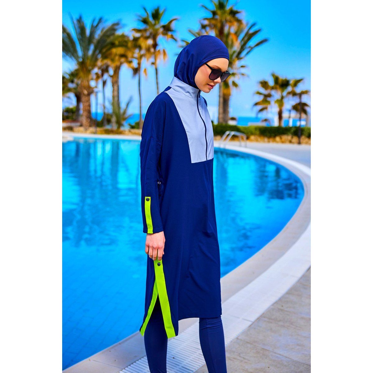 Bescheidener Burkini-Set mit Vollbedeckung