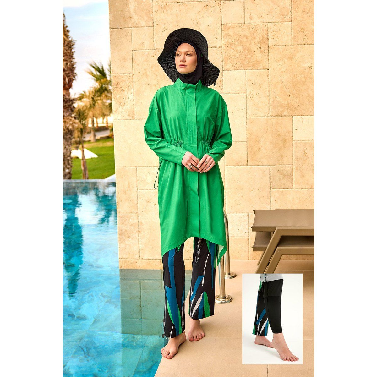 Hochleistungs-Burkini-Set mit voller Abdeckung