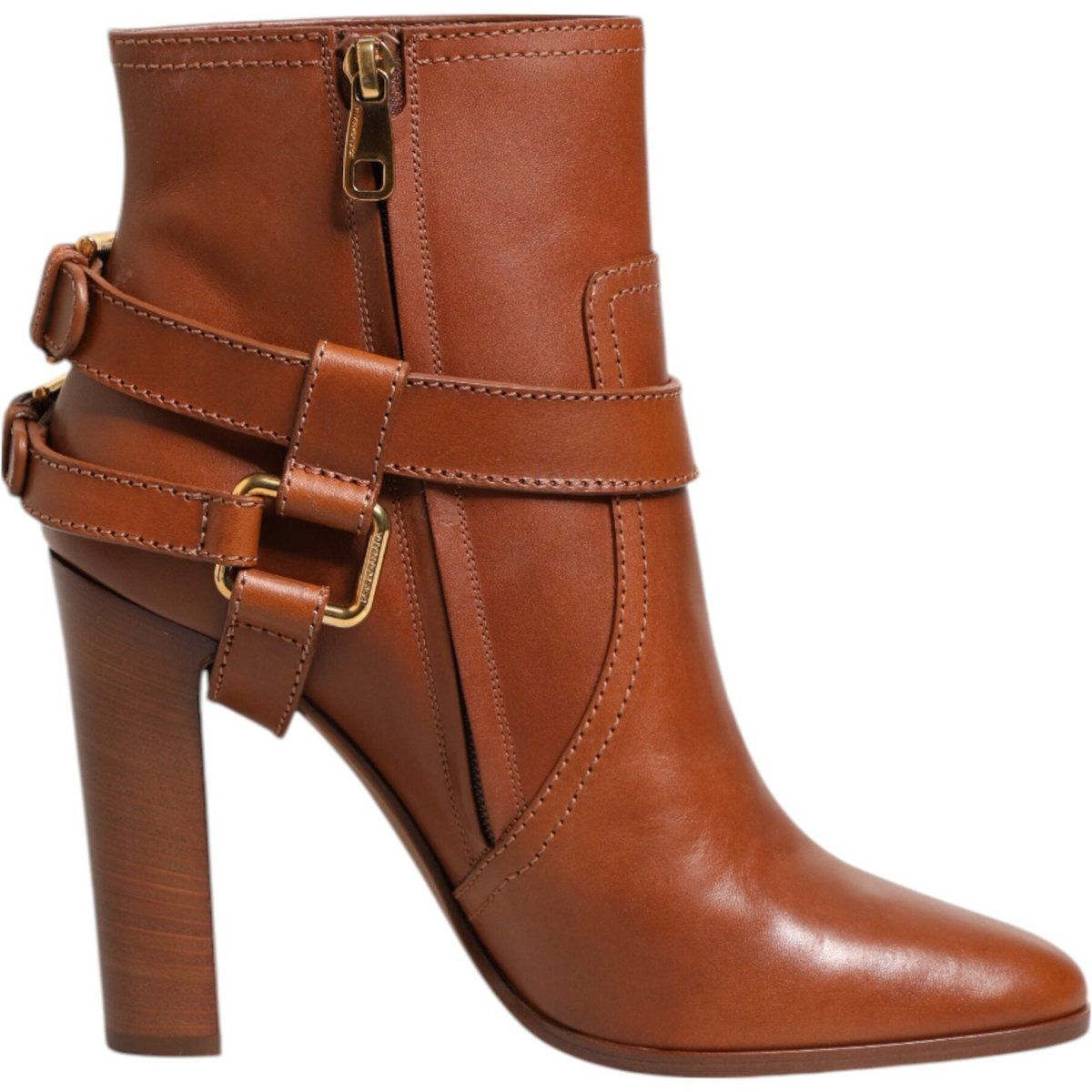 Leder-Stiefeletten mit Schnallendetail