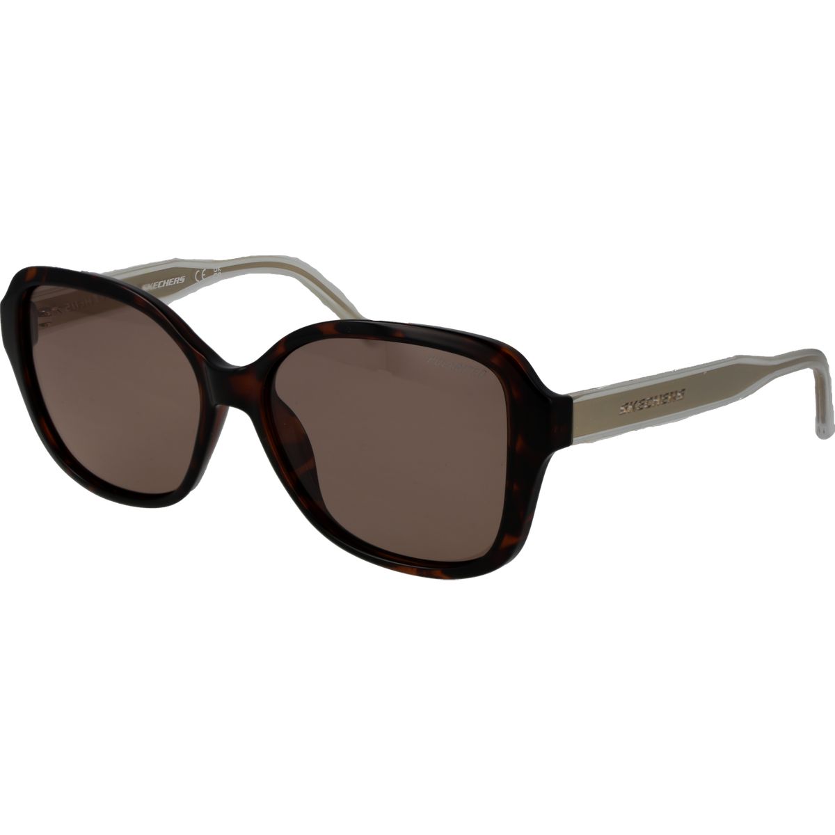 Sonnenbrille mit Schmetterlingsrahmen in Schildpatt
