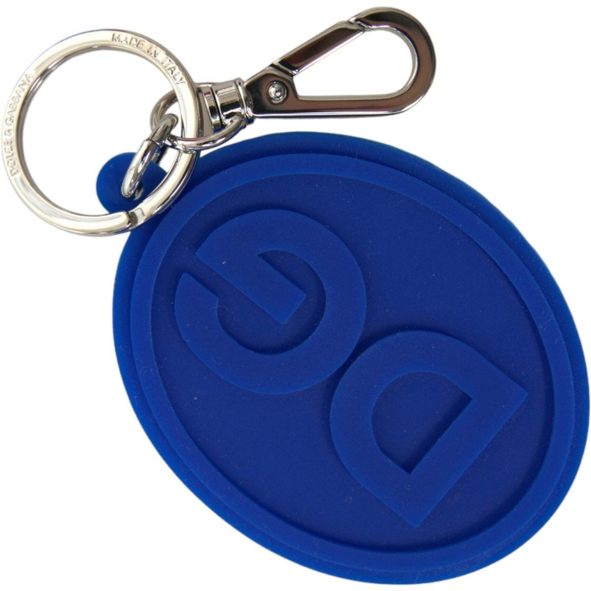 Blauer Gummi DG Logo Schlüsselanhänger