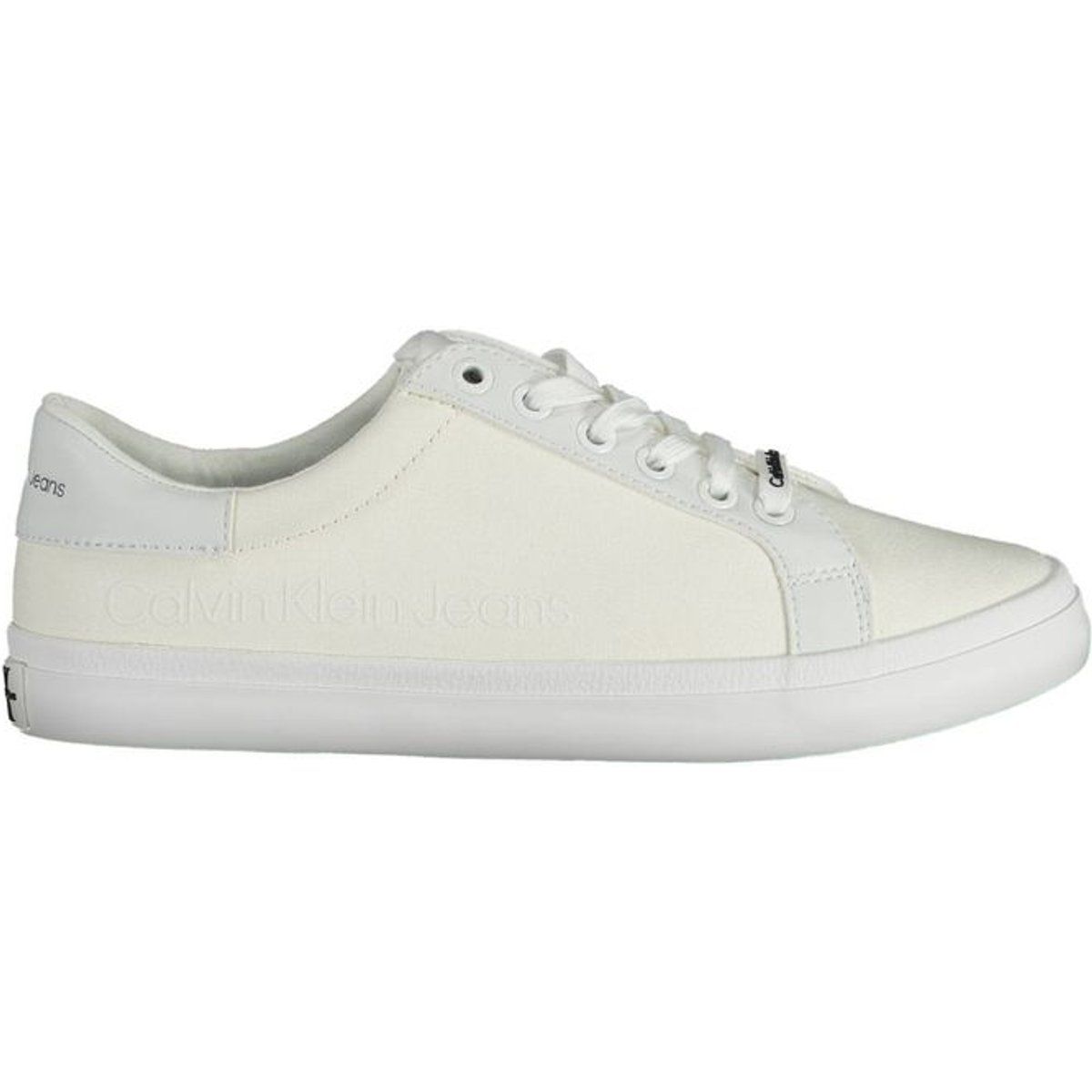 Weißer Canvas Low-Top Mode Sneaker