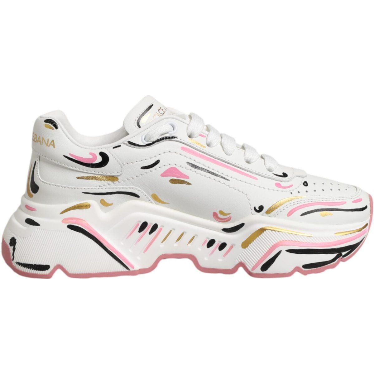 Mehrfarbige handbemalte Daymaster Leder-Sneakers