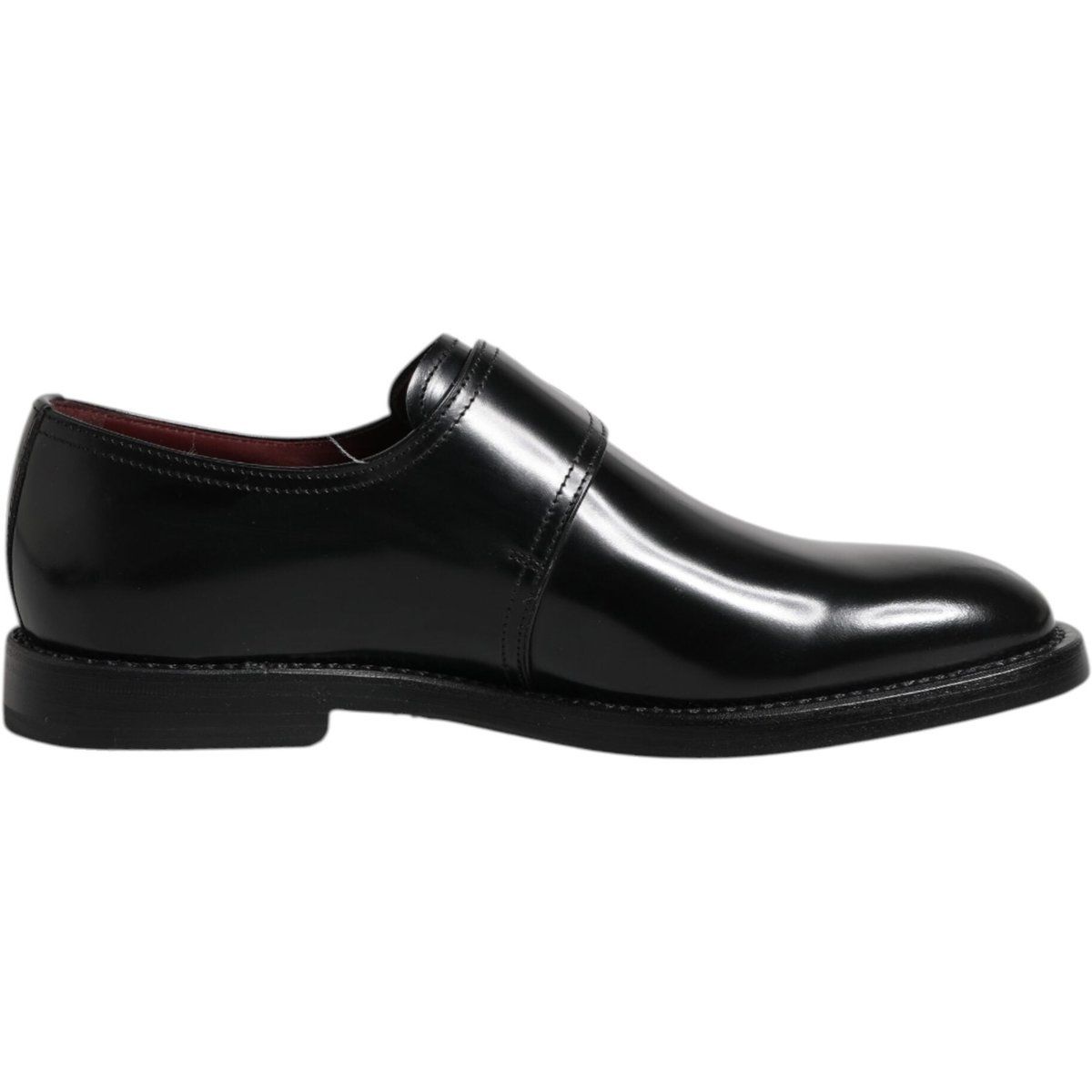 Eleganter schwarzer Leder-Monk-Strap-Schuh