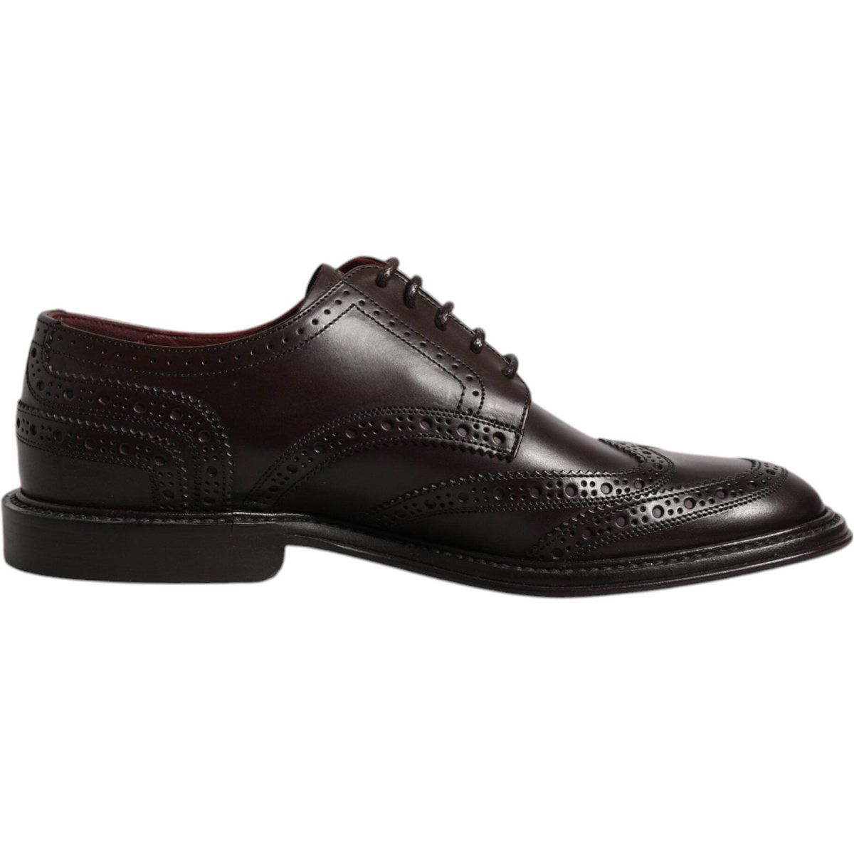 Braune Leder Derby Wingtip Schnürschuhe