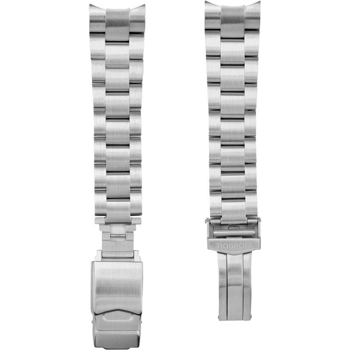 Bobroff Silber Edelstahlarmbanduhr