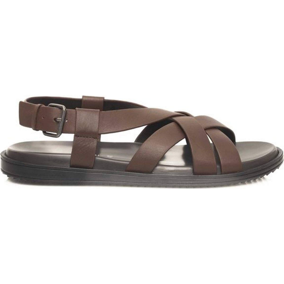 Gewebte Leder-Criss-Cross-Sandalen