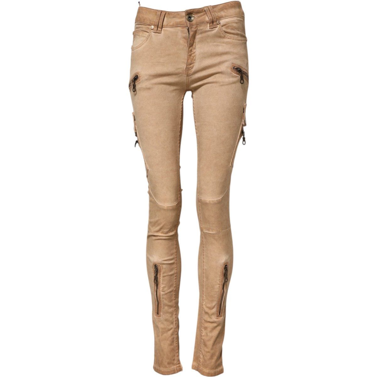 Mittelhohe Skinny Jeans mit Reißverschlüssen