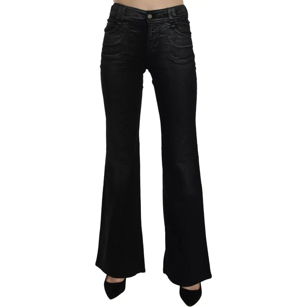 Ausgestellte Jeans mit hohem Bund