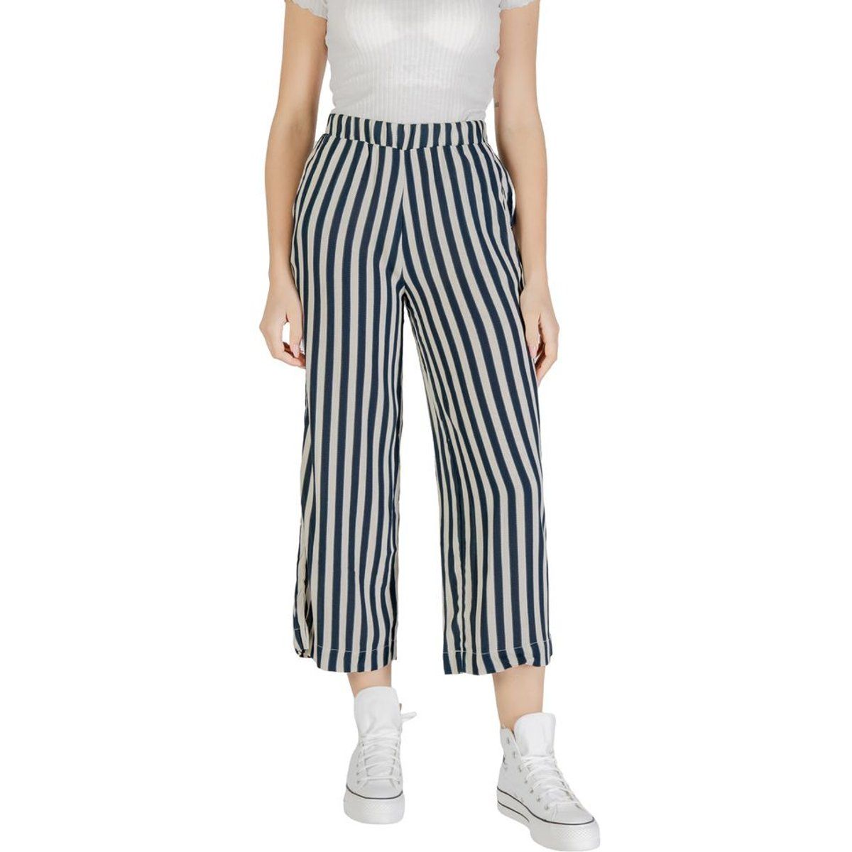 Gestreifte Viskose-Culotte