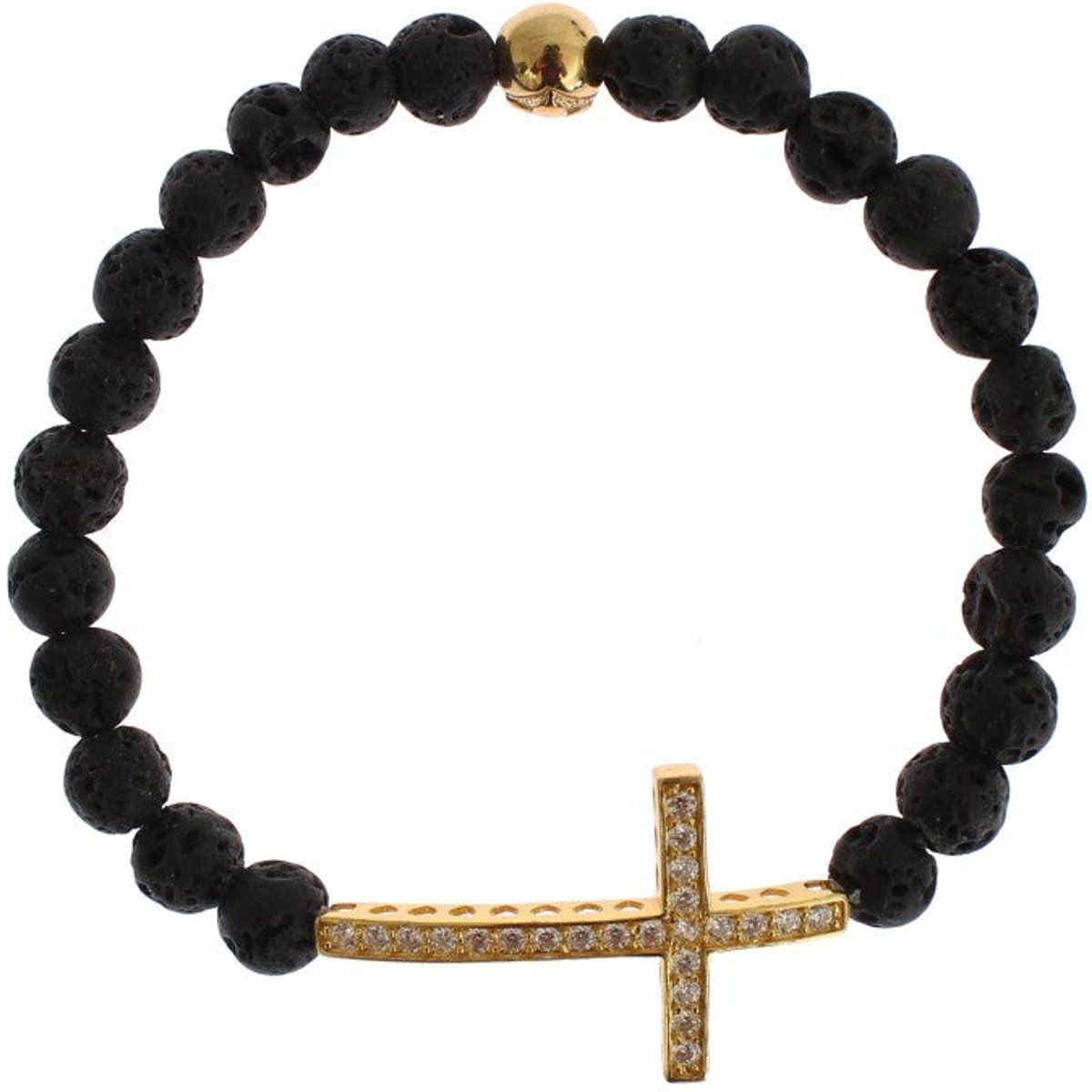 Perlenarmband mit Zirkonia-Kreuz