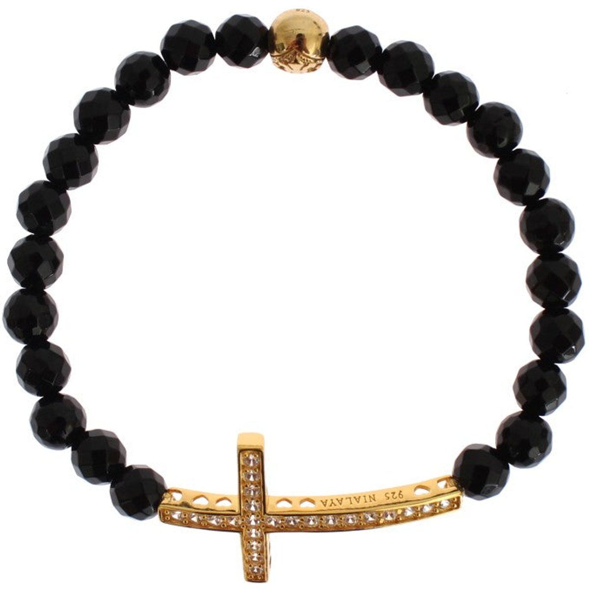 Facettiertes Achat-Kreuzperlenarmband
