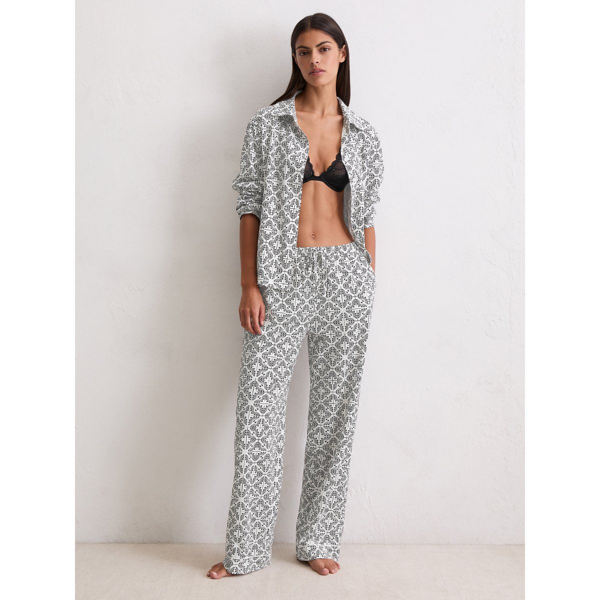 Gemusterte Jersey-Loungewear-Hose aus Baumwolle