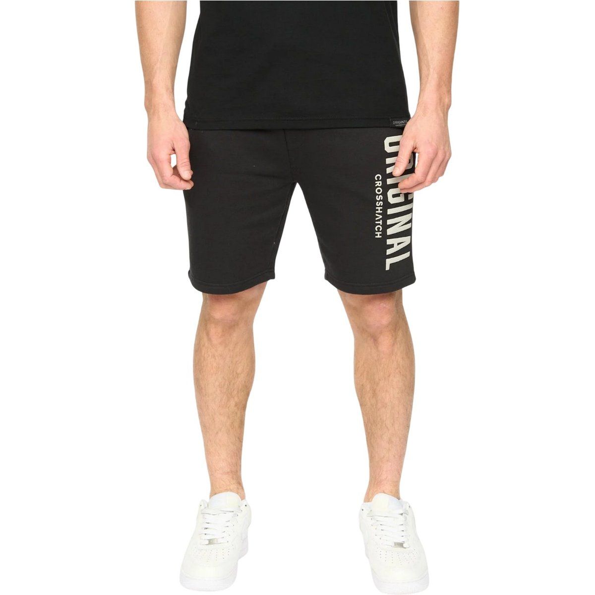 Fleece-Shorts mit Grafik-Logo