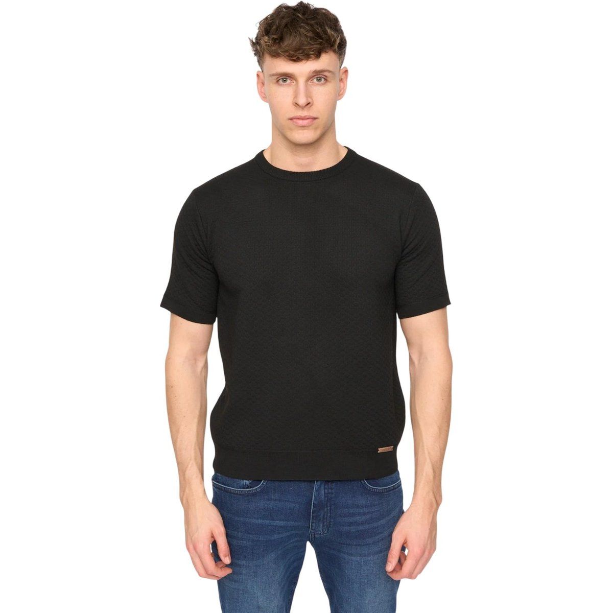 Herren T-Shirt mit Struktur und kurzen Ärmeln