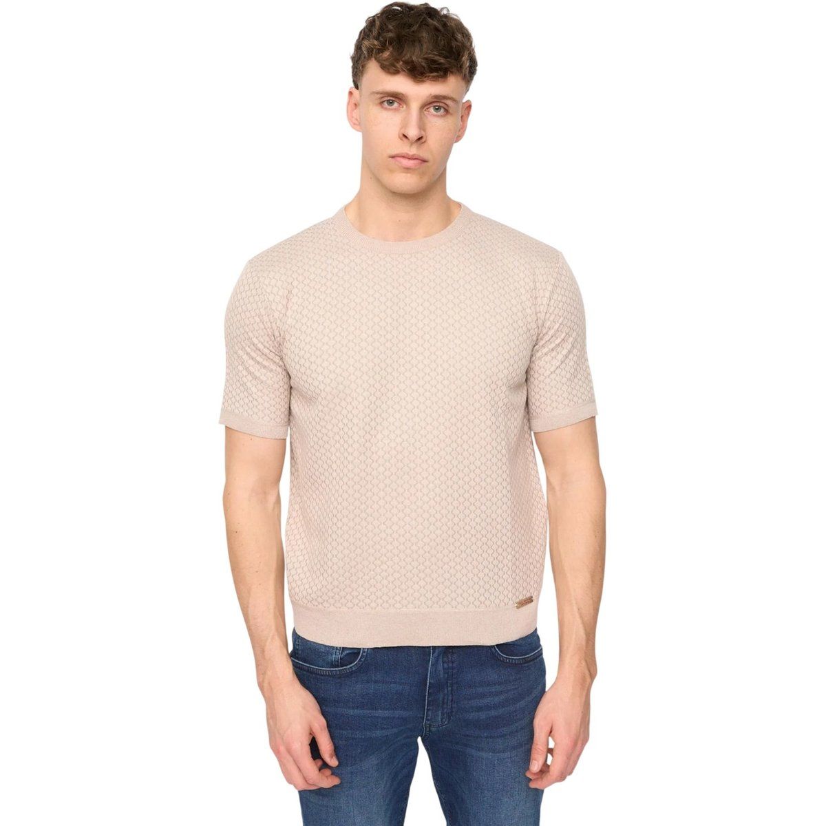 Herren Strick T-Shirt mit Muster