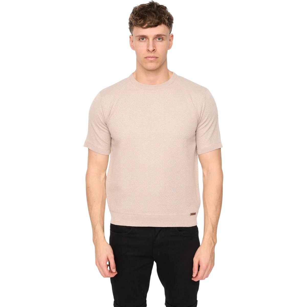 Herren Strick T-Shirt mit kurzen Ärmeln