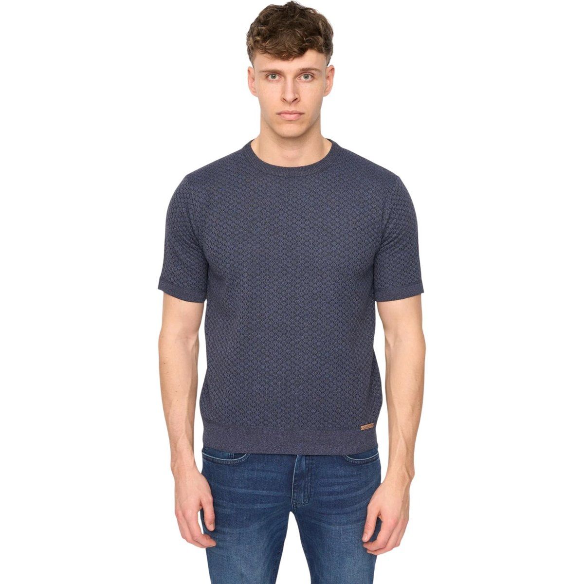 Strukturiertes Jersey-Strick-T-Shirt