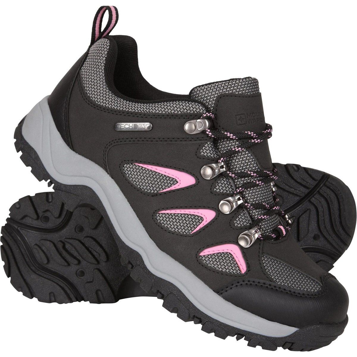 Mountain Warehouse - Damen Wanderschuhe "Adventurer", Wasserfest (Schwarz/Holzkohle)