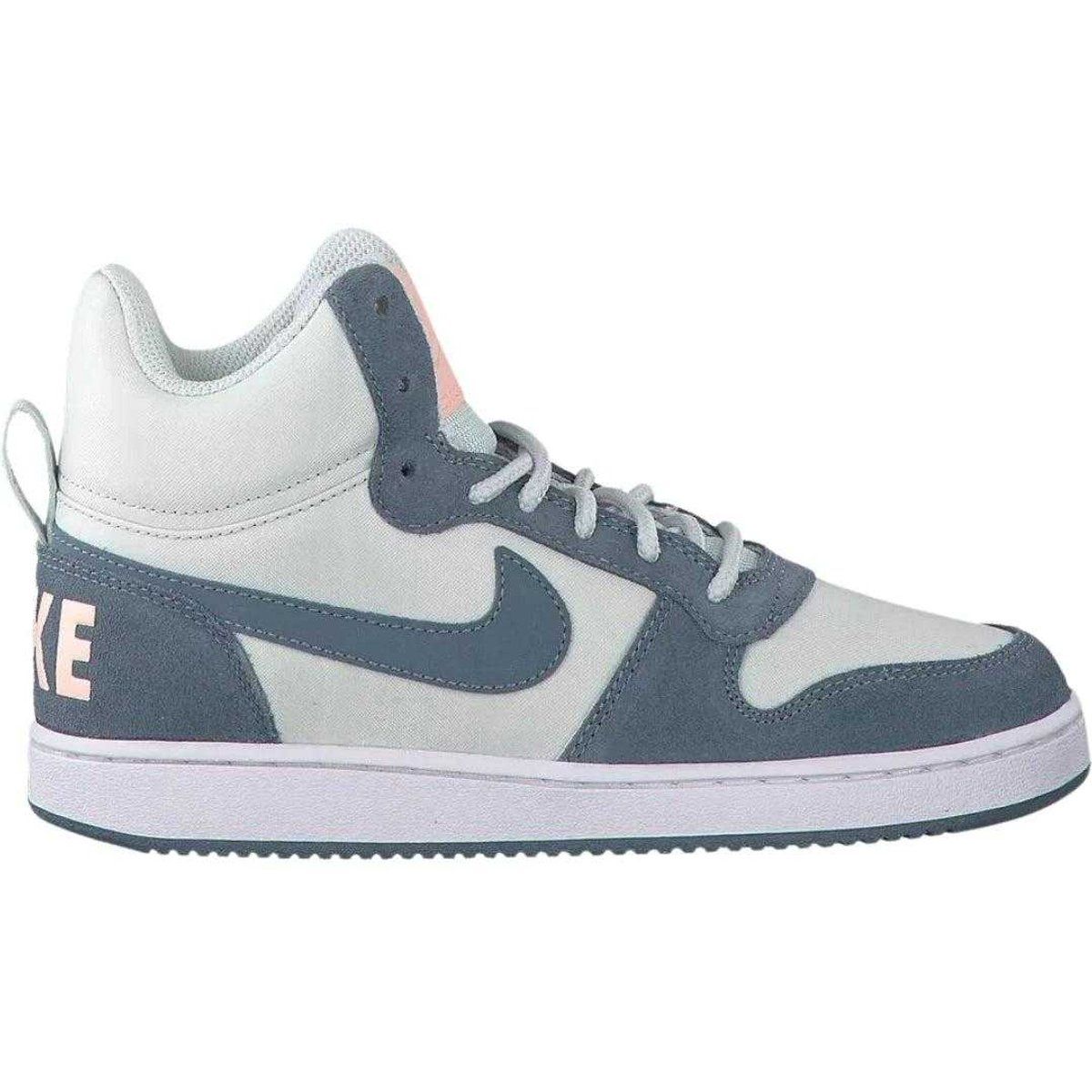 Nike - "Court Borough Premium" Sneaker für Damen, Leder, Knöchelhoch (Weiß/Blau)