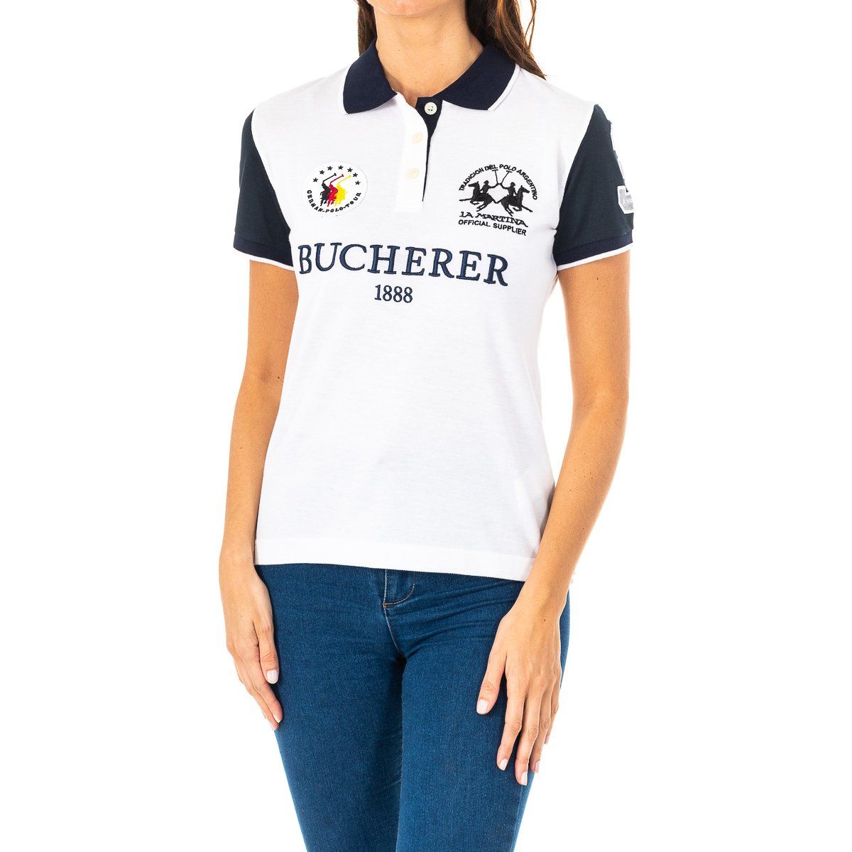 Kurzärmeliges Poloshirt mit Kontrastkragen
