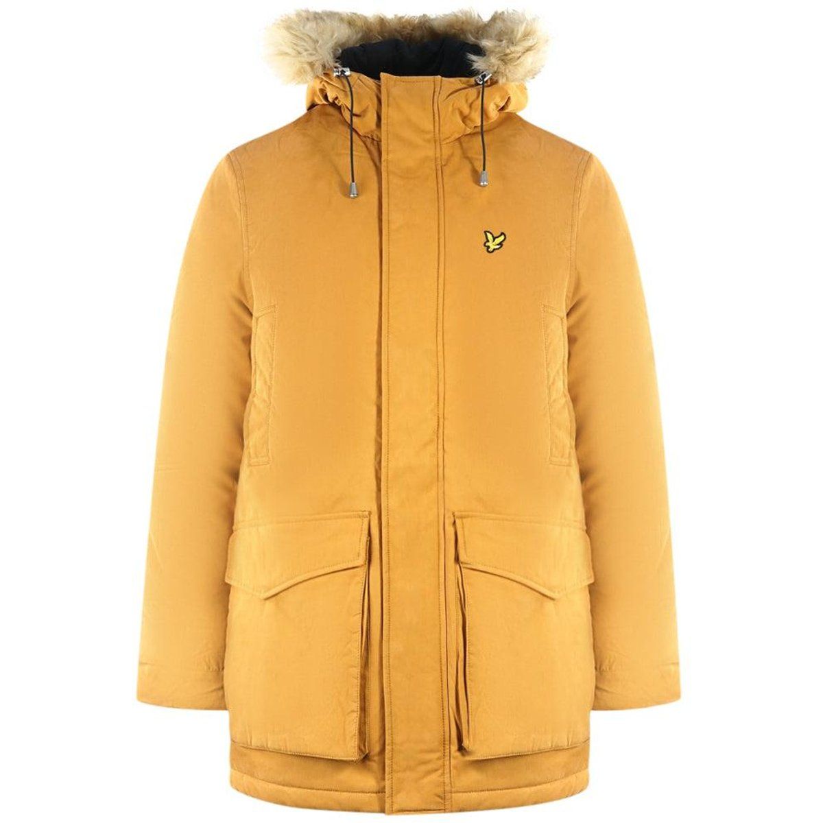 Parka Jacke mit Kapuze und Kunstfellbesatz
