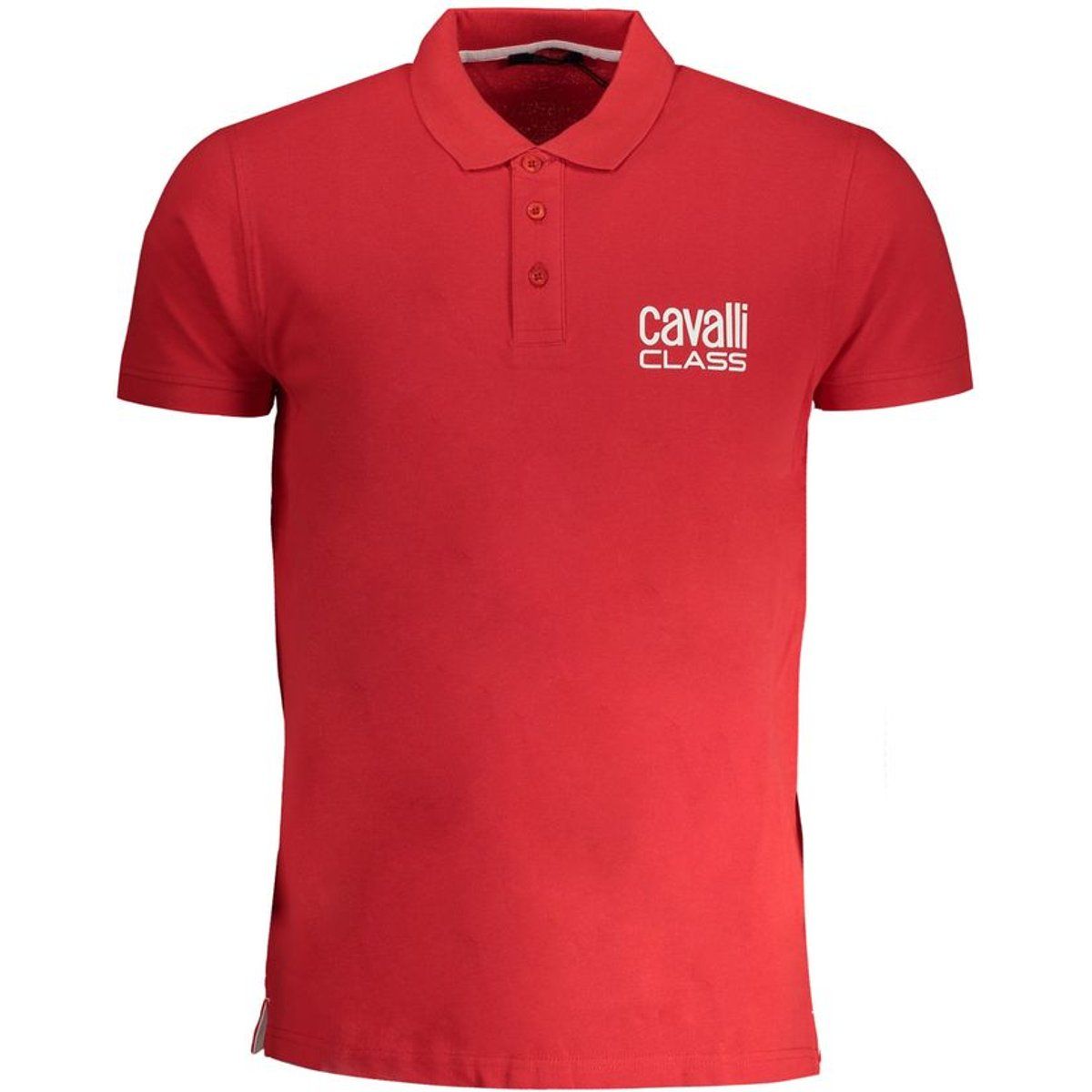 Rotes Baumwoll-Poloshirt mit Logo
