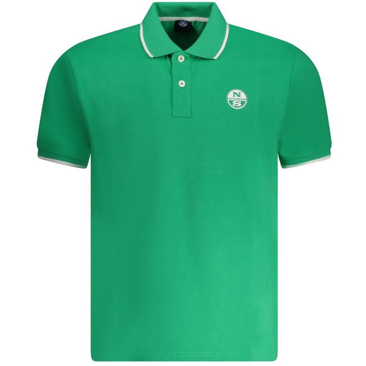 Herren Grün Baumwoll-Polohemd