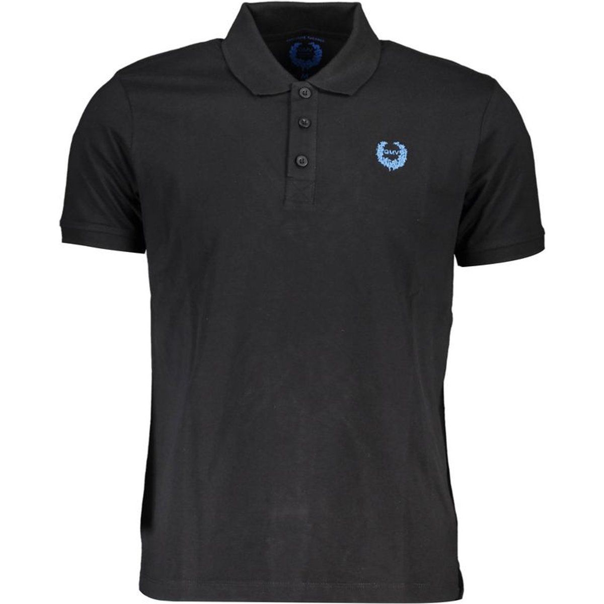 Modernes einfarbiges schwarzes Baumwoll-Poloshirt