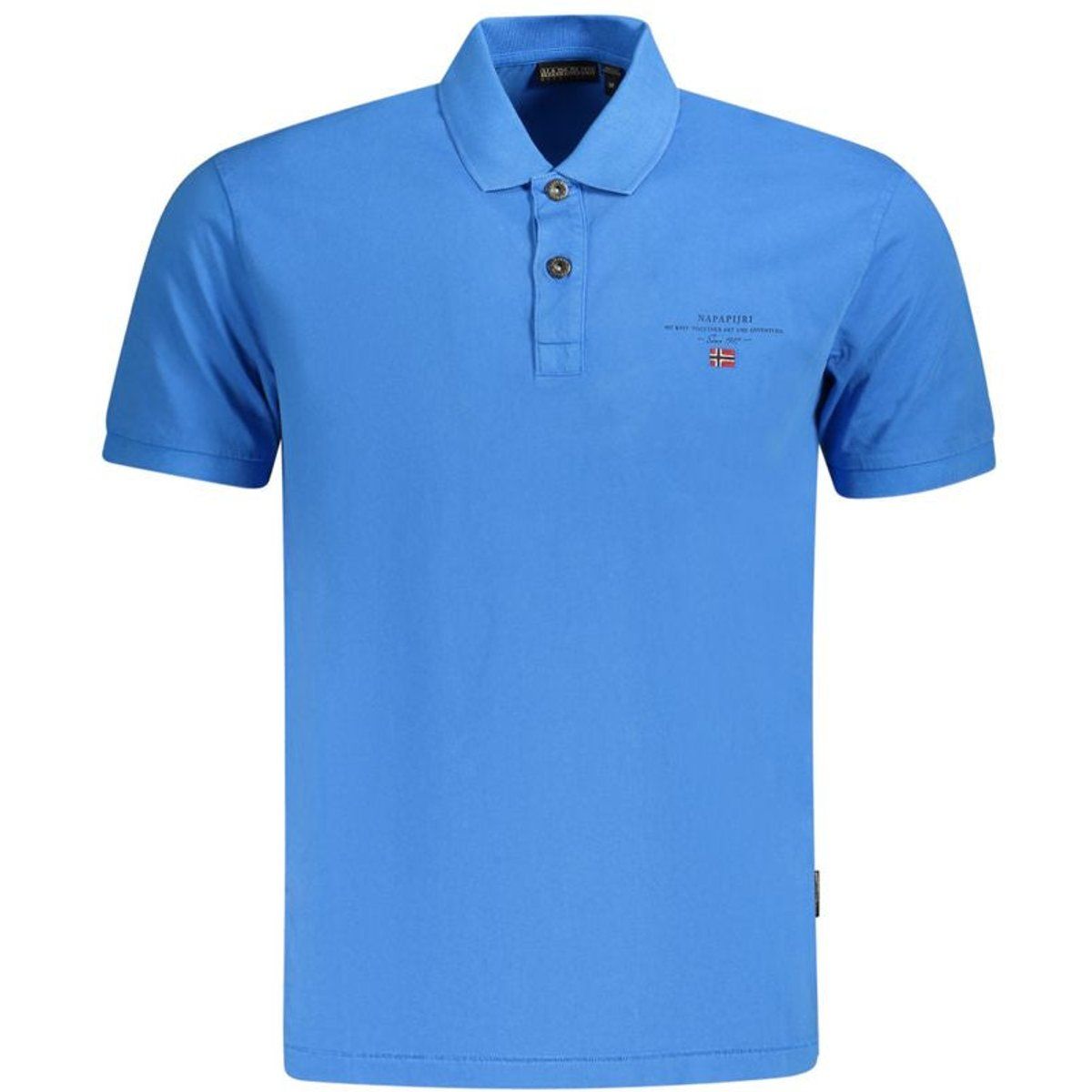 Blaues Piqué-Poloshirt aus Baumwolle