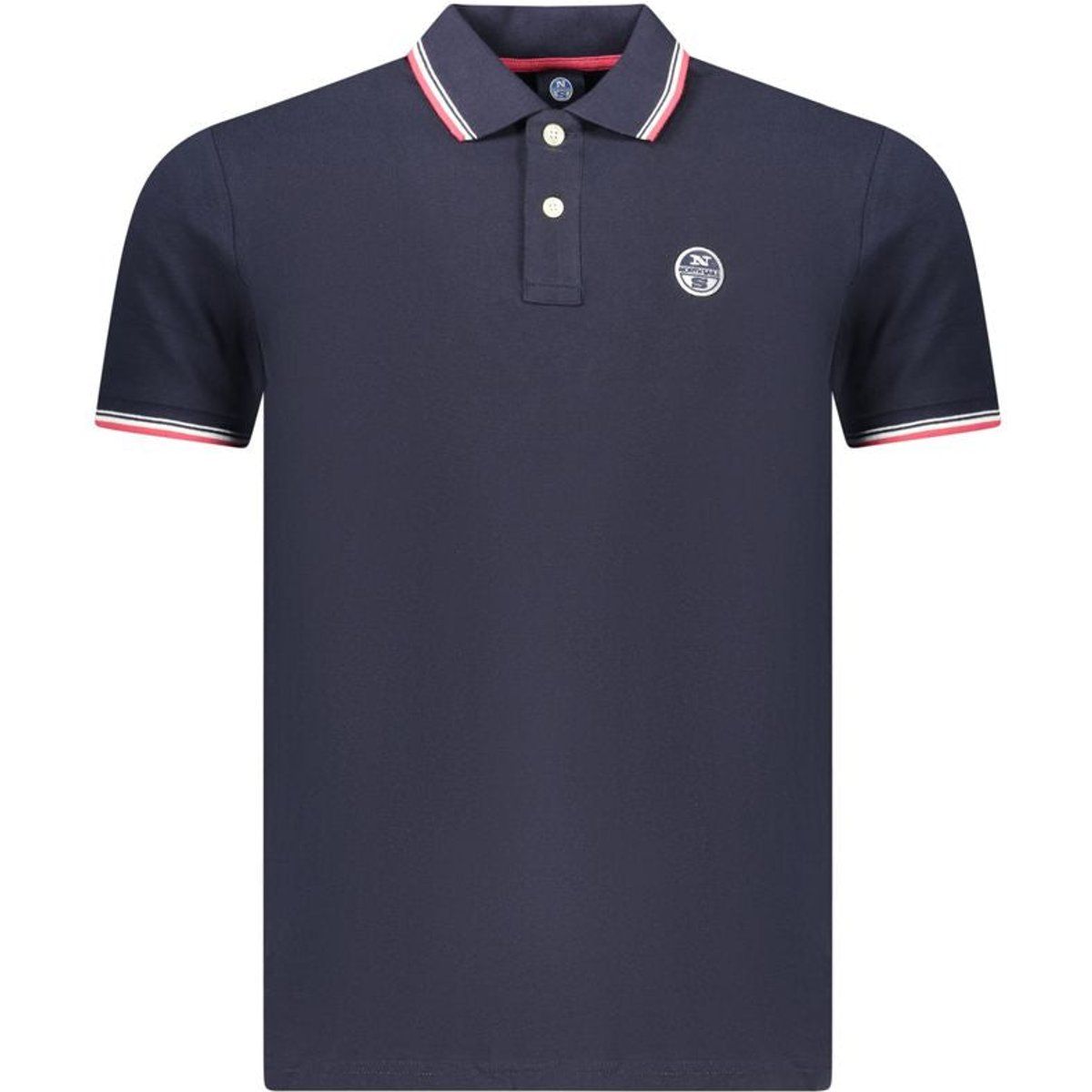Herren Marineblaues Piqué-Poloshirt aus Baumwolle