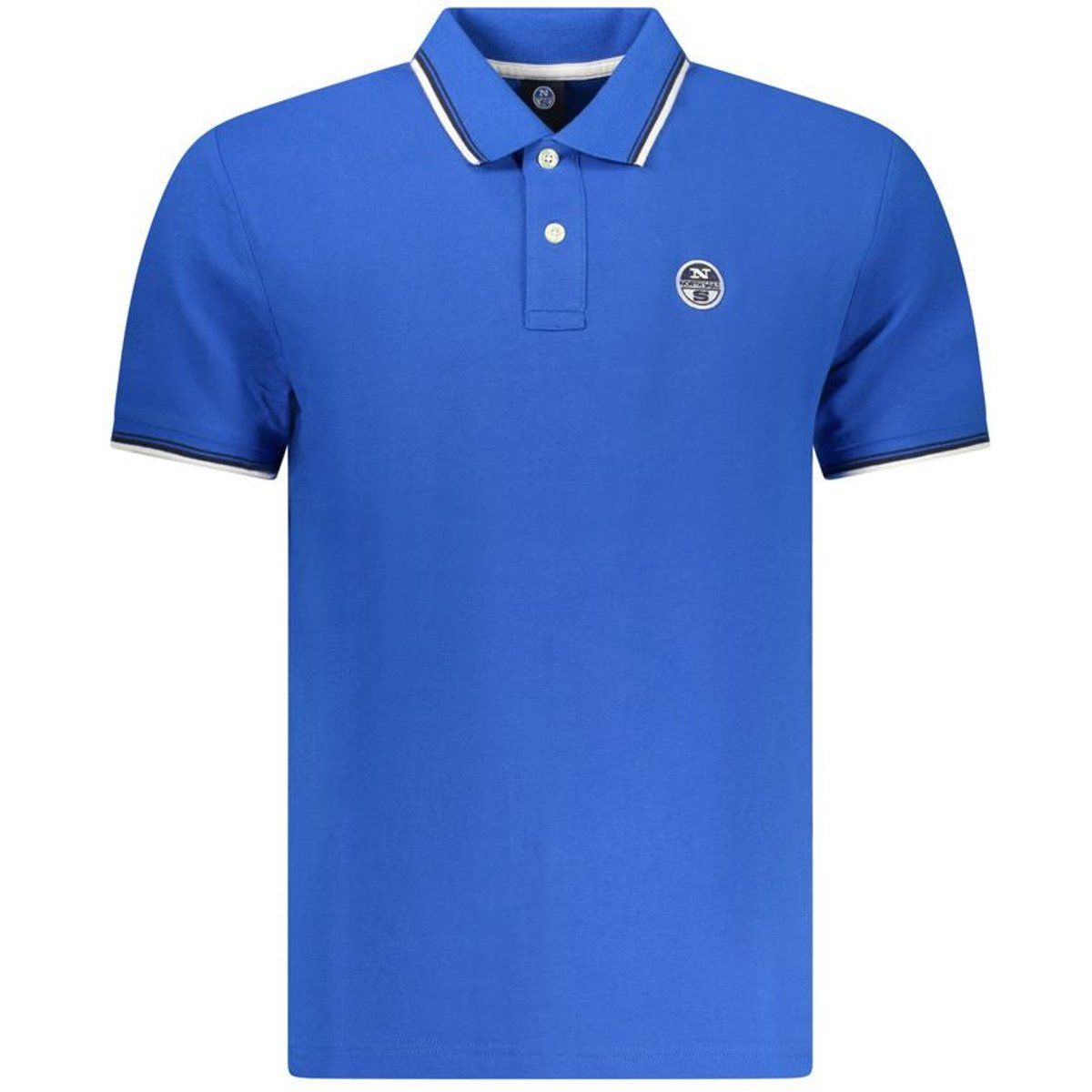 Klassisches blaues Baumwoll-Poloshirt