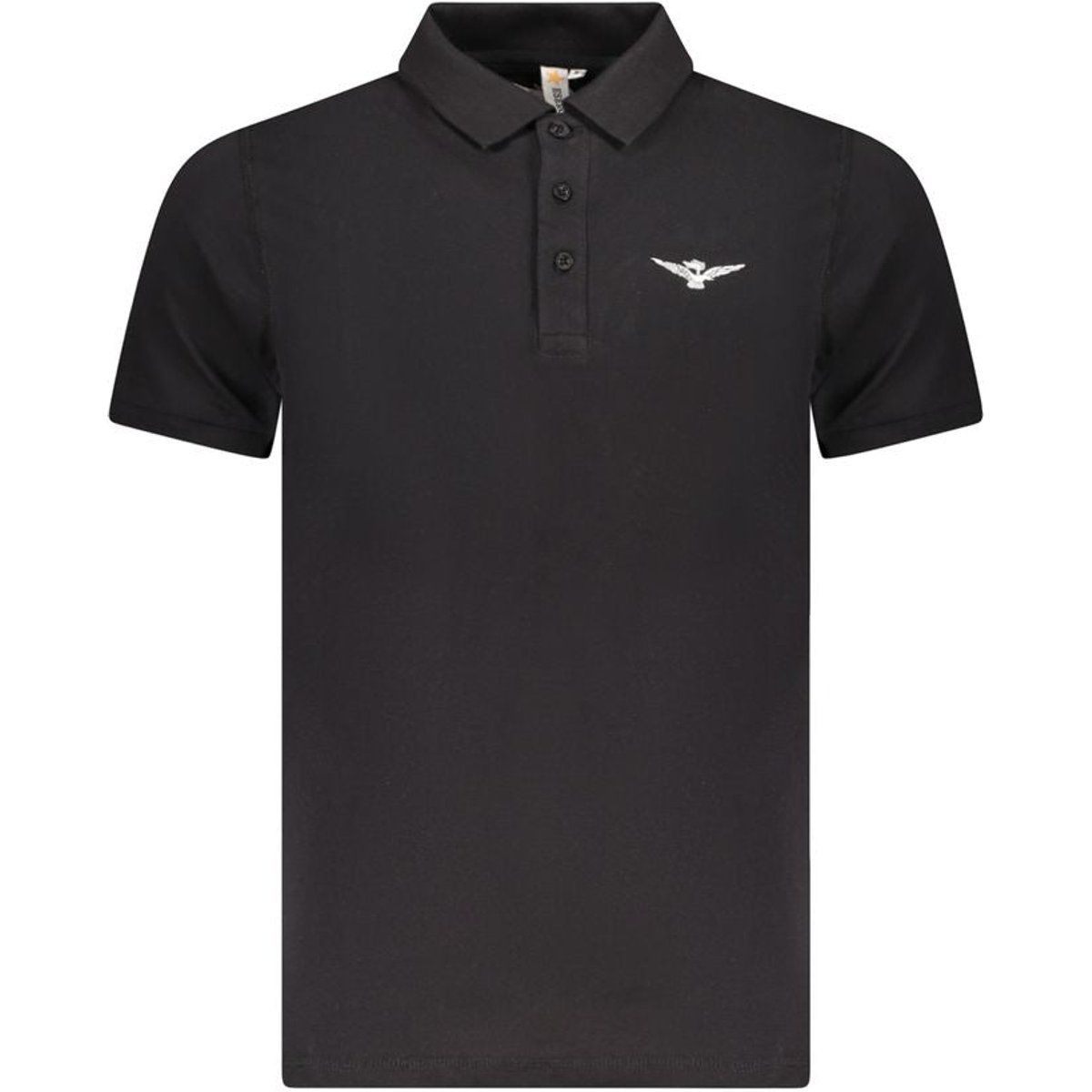 Klassisches schwarzes Baumwoll-Poloshirt