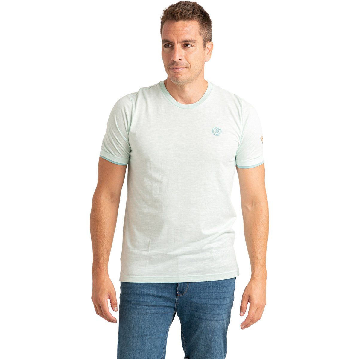 Herren Kurzarm-Mikrostreifen T-Shirt