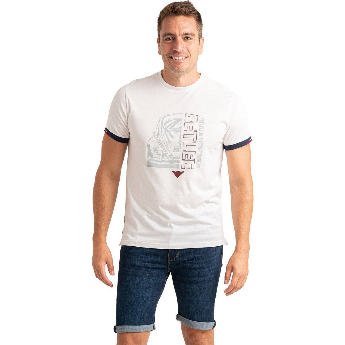 Retro Grafikdruck Baumwoll T-Shirt