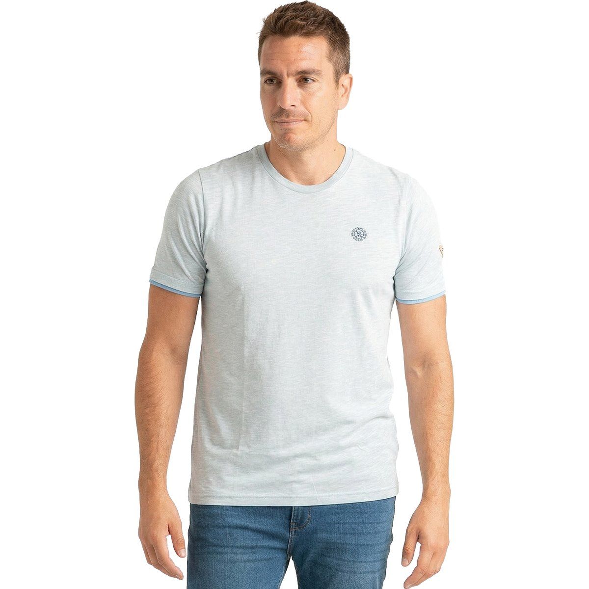 Mikro-geripptes Kurzarm-Freizeit T-Shirt