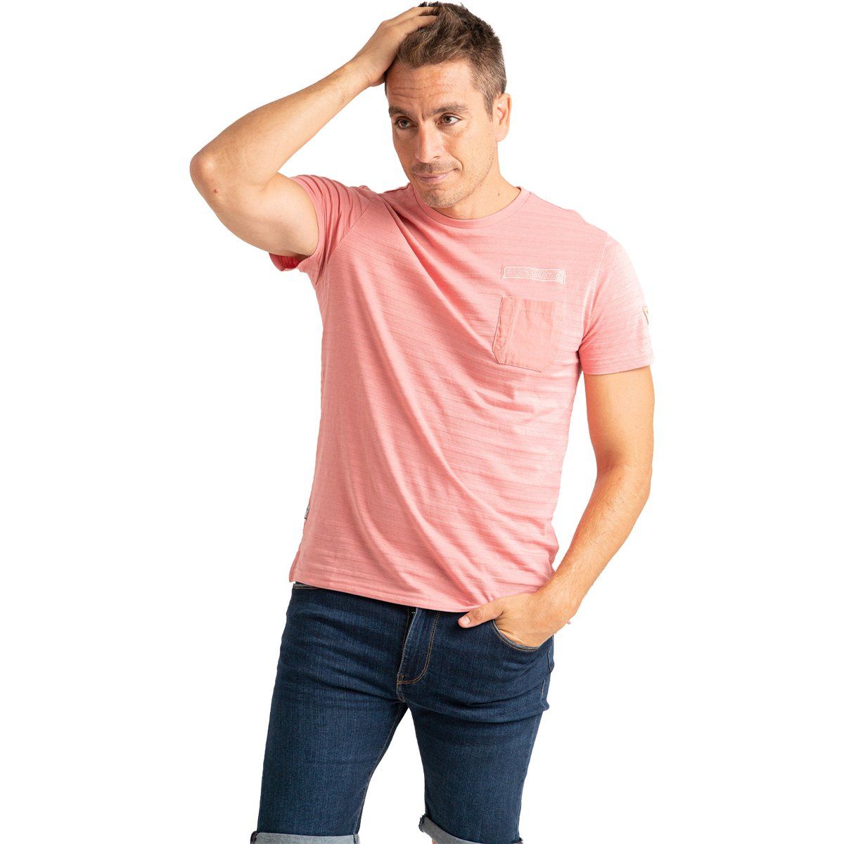 Herren Kurzarm T-Shirt mit Strukturstreifen