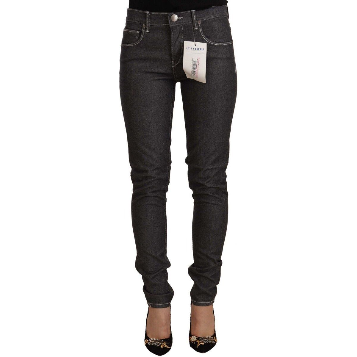 Dunkelgraue Skinny Jeans Waschung